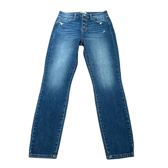 PISTOLA Jeans Women's Size 27 Blue Denim Flat Front Button Fly Straight Leg - Picture 1 of 8